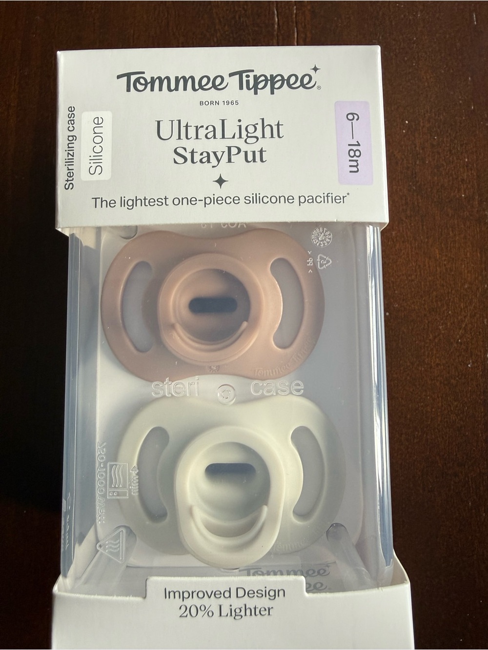 UltraLight StayPut Silicone Pacifiers – Blush & Ivory